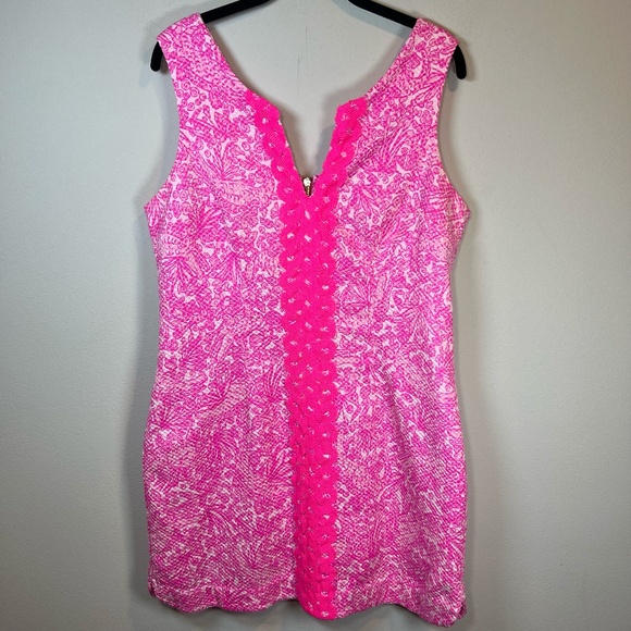 Lilly Pulitzer Target Women's See Ya Later Sheath Mini Dress Pink Sleeveless 14 - Picture 1 of 14